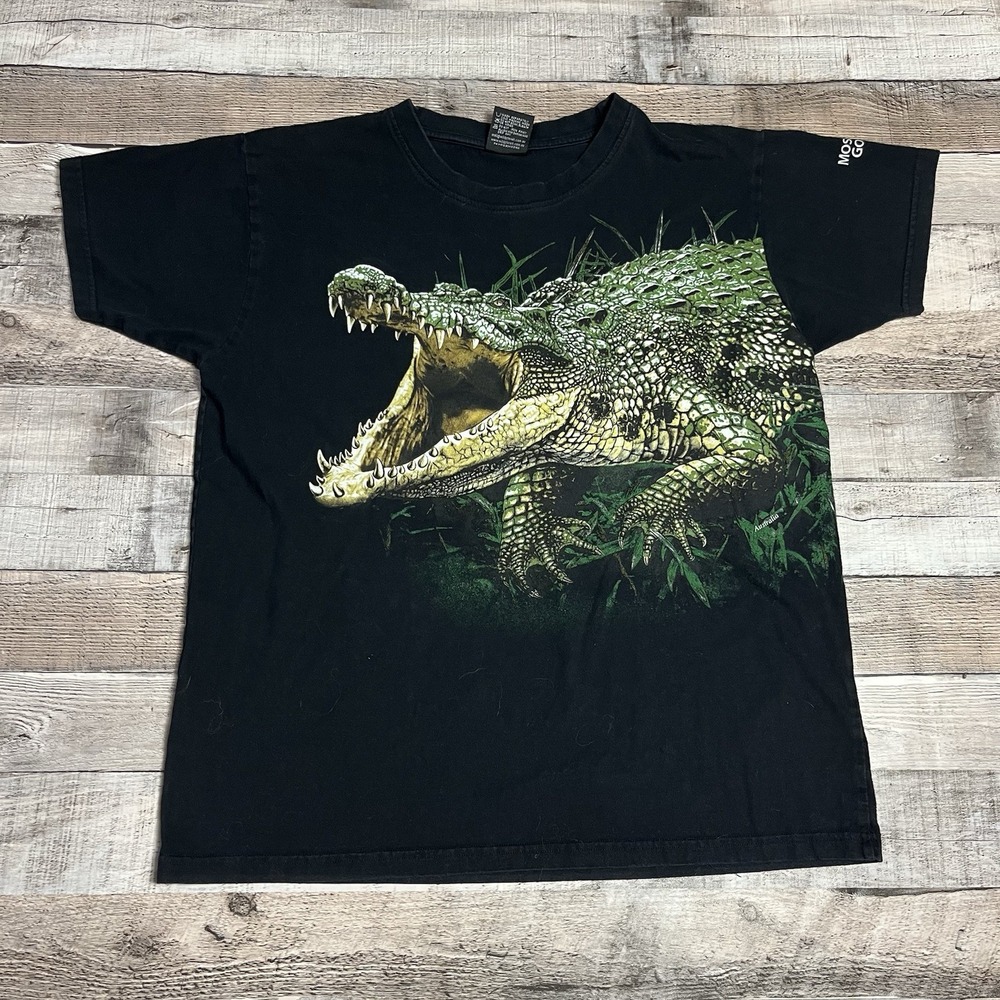 Crocodile Shirt Size Small Black Y2K Nature Tee Mossman Gorge
